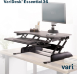 - desk Essential 36 - Two-Tier Standing Desk Converter for Monitor & Accessories - Height Adjustable Sit Stand Desk - Fully Assembled Monitor Riser for Home Office - 36" Wide, Black - Image 3