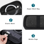 Hard Case for HP Sprocket 2X3 Portable Instant Photo Printer, Zipper Mesh Pocket Fits Photo Paper and Cable, Black - Image 5