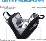 17.3 Inch Laptop Bag, Expandable Computer Bag Laptop Briefcase Men Women,Laptop Shoulder Bag,Work Bag Business Travel Office, Black - Image 3